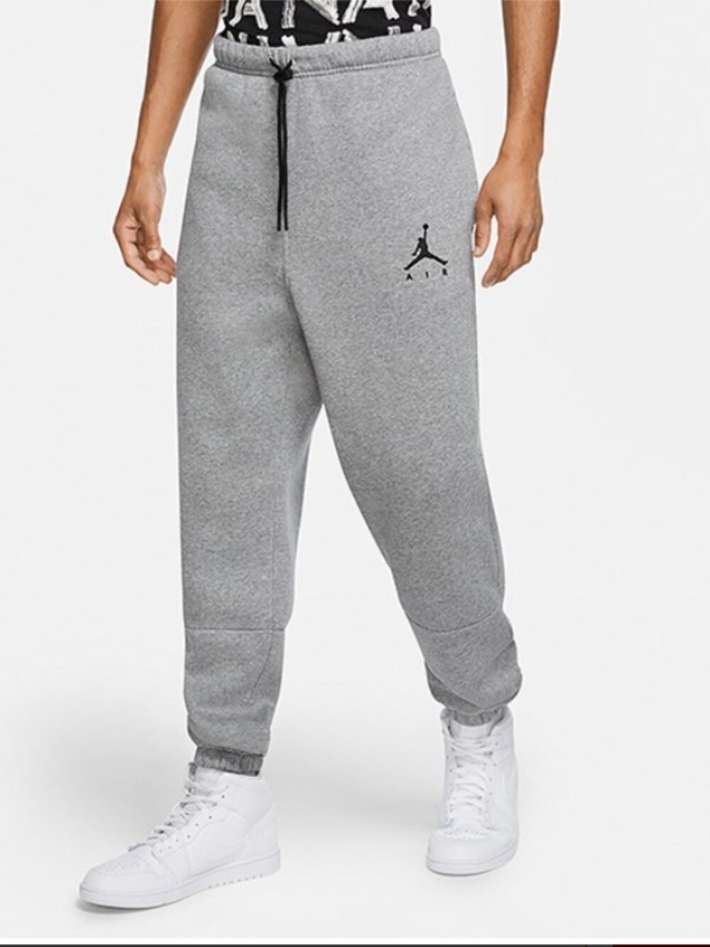 Jordan Heather Gray Jogger Sweatpants with Black Jumpman